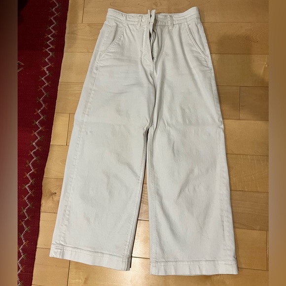 Everlane wide-leg crop pants / bone / size 0 - Picture 5 of 6